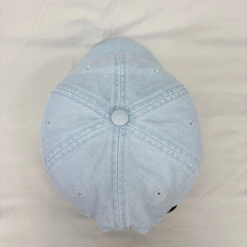 Adams Baseball Cap Pig Embroidered Unisex OSFM Blue Cotton Leather Strap